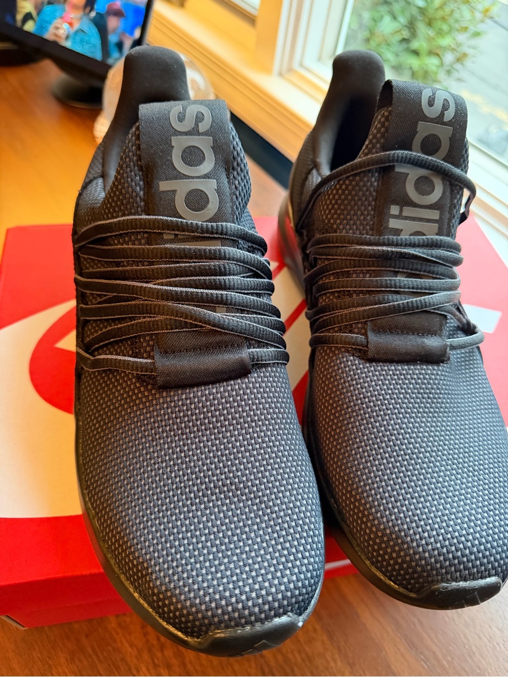 adidas Men's Black Knit Athletic Slip-On Sneakers